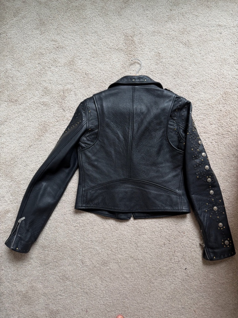 Scotch & Soda Studded Leather Moto Jacket Black Size XS - Picture 4 of 7